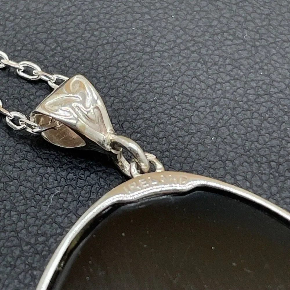 Necklace Sterling Silver .925 Black Onyx Pendant 28" Handcrafted In Ireland JMH - Picture 3 of 6